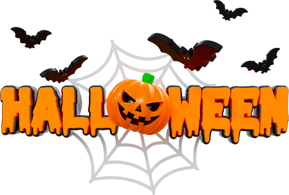 Orange Happy Halloween 3D Text Typography